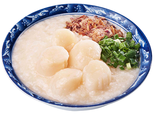 Porridge With Scallops And Boiled Egg